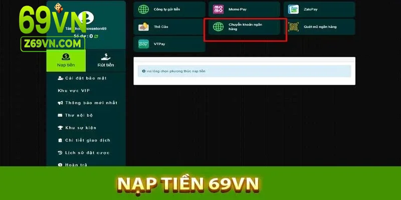 Hướng dẫn từng bước nạp tiền 69VN an toàn